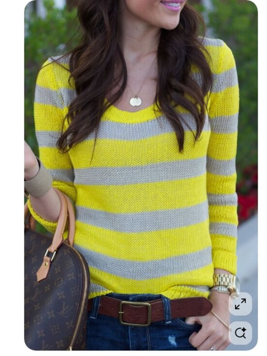 J. Crew Sweaters - NWT J.Crew 100% Linen Lightweight Yellow and Taupe Striped Sweater in Size L